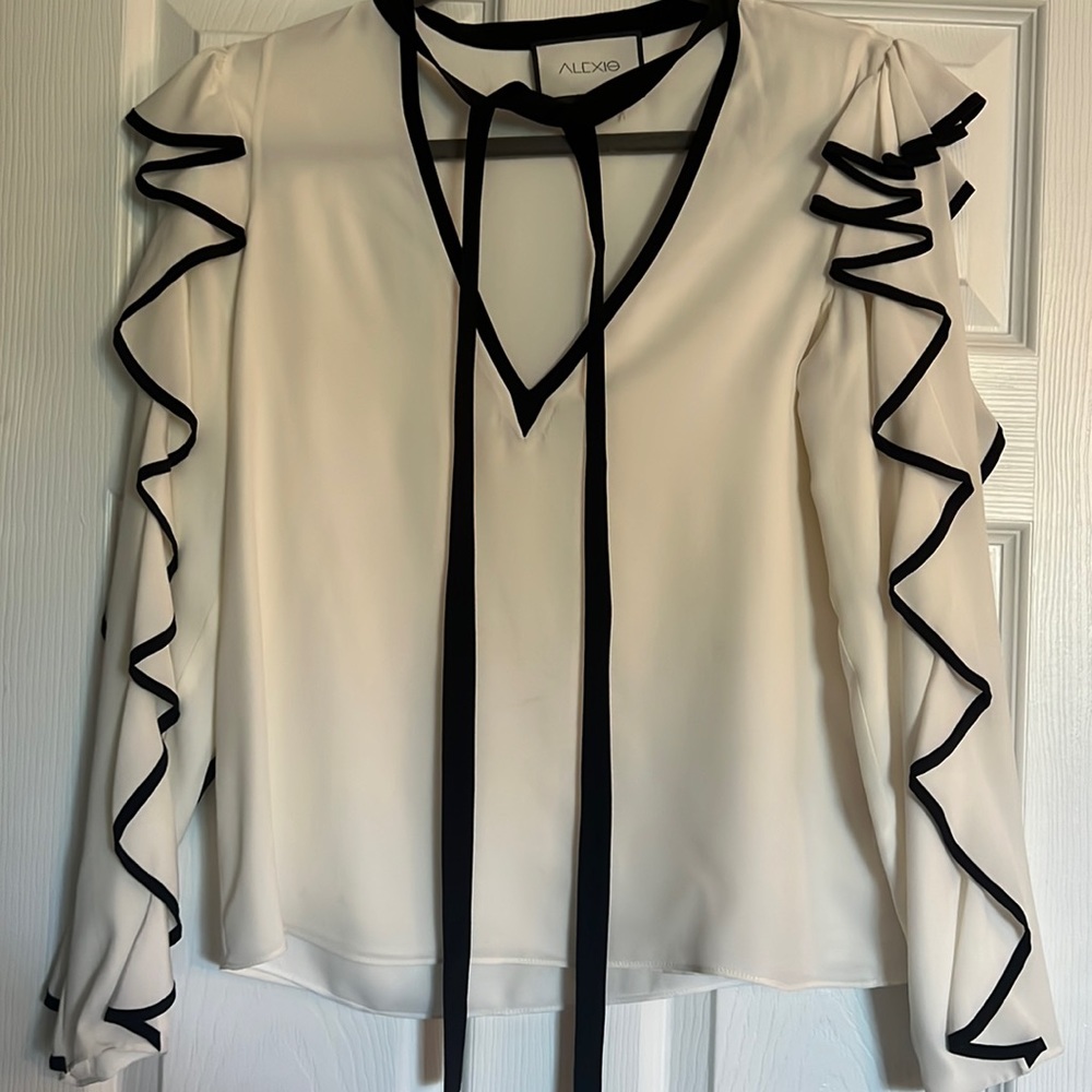 Alexis silk ruffle crepe blouse